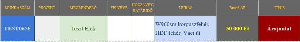 kitöltött minta megrendelő táblázat